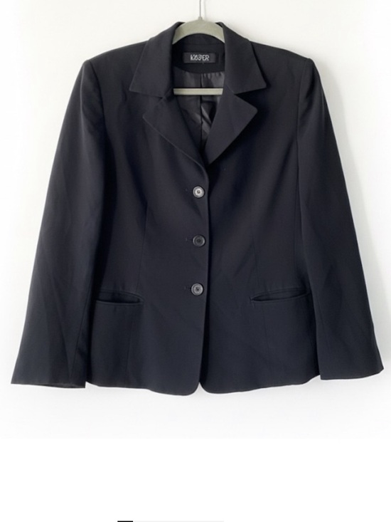 Kasper Jackets & Blazers - KASPER Black Blazer Jacket Medium 90s Minimalist Dark Academia Office Siren Goth